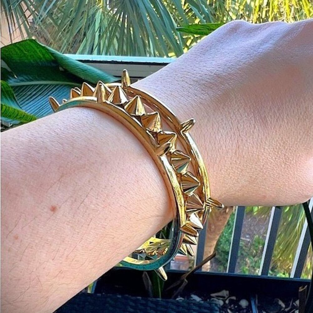Rock Studs Bracelet Set - Gold Stainless Steel